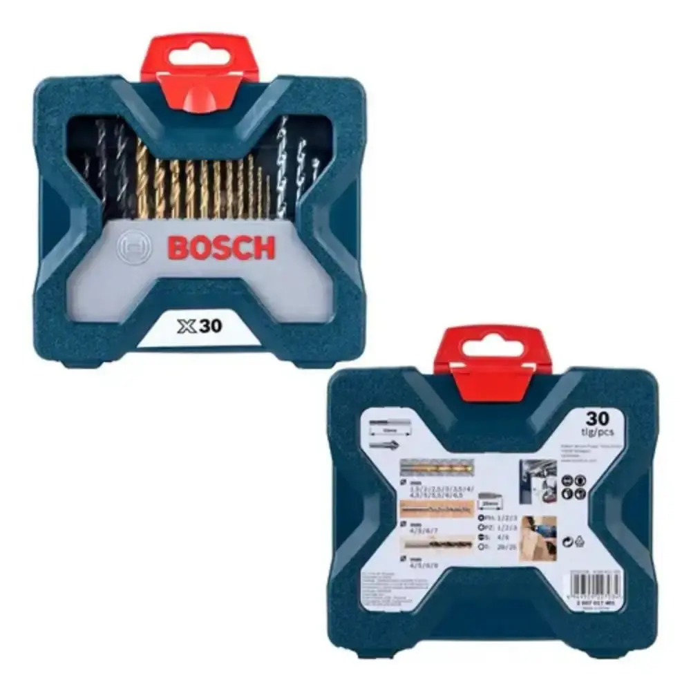 Furadeira de impacto 1/2 polegadas 550W com reversão GSB550 com estojo 30 peças x-line titânio Bosch 220 V — fotografia 11