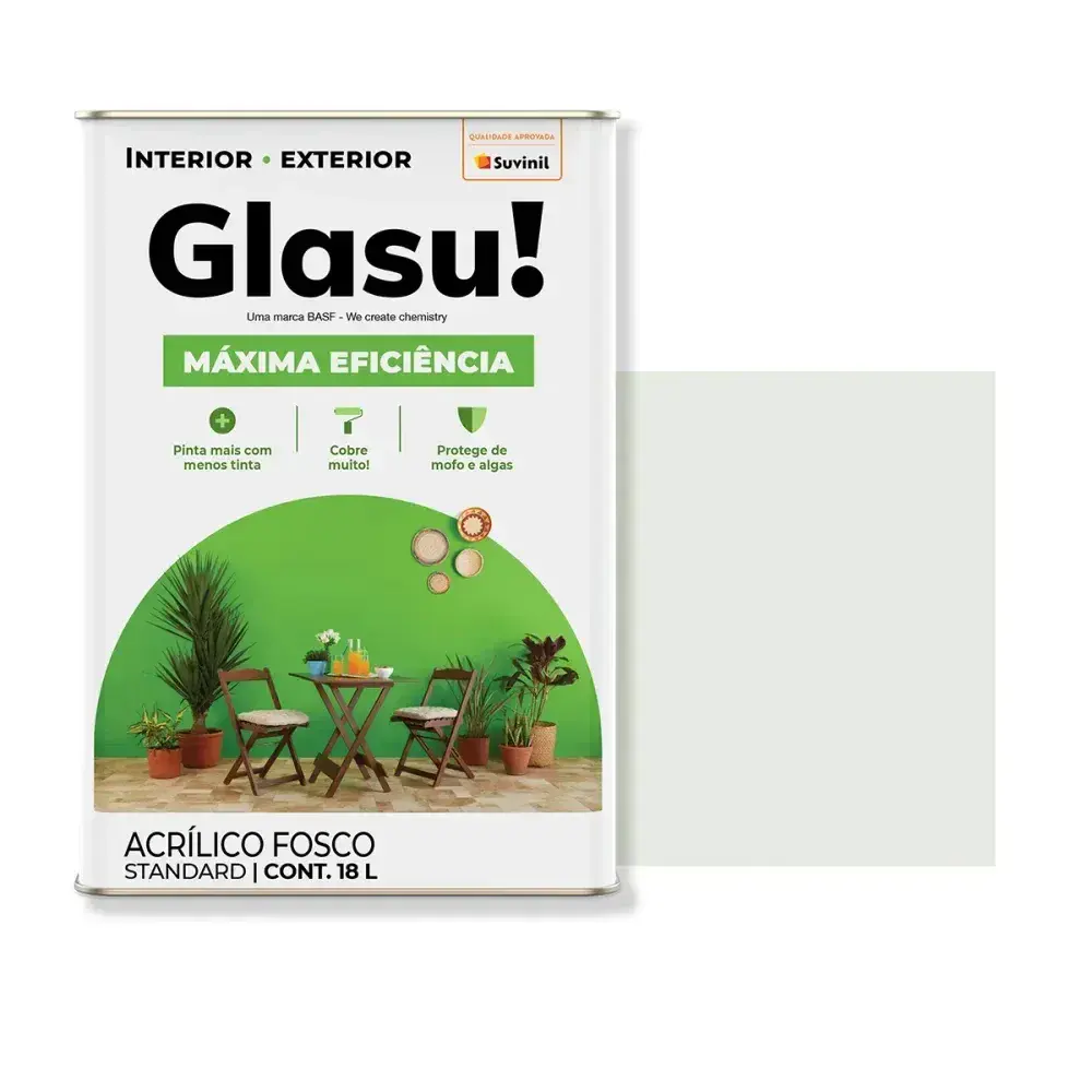 Tinta acrílica máxima eficiência fosco gelo 18L glasu Suvinil Glasu! — fotografia 2