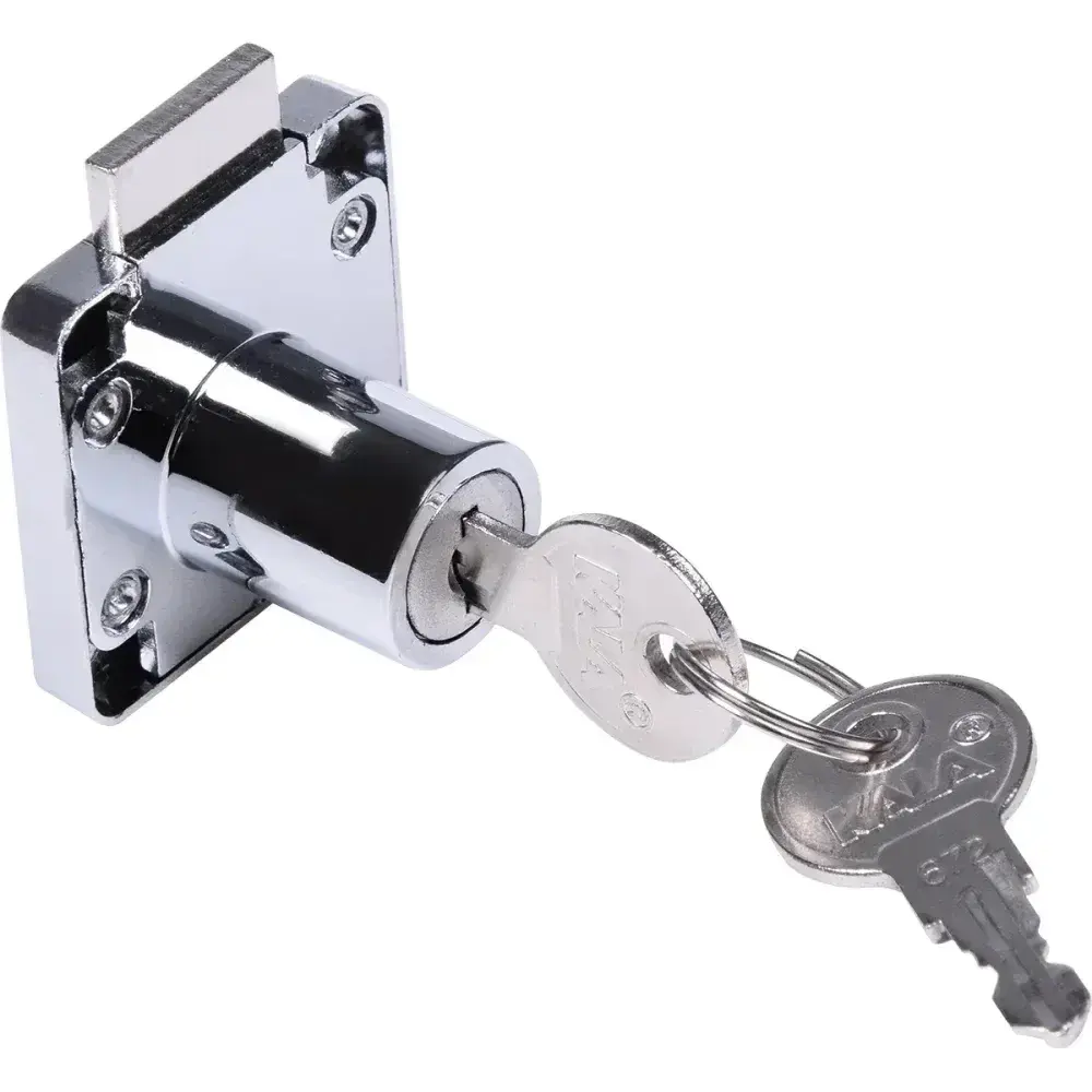 Fechadura universal para gaveta 22MM cromado Kala — fotografia 6