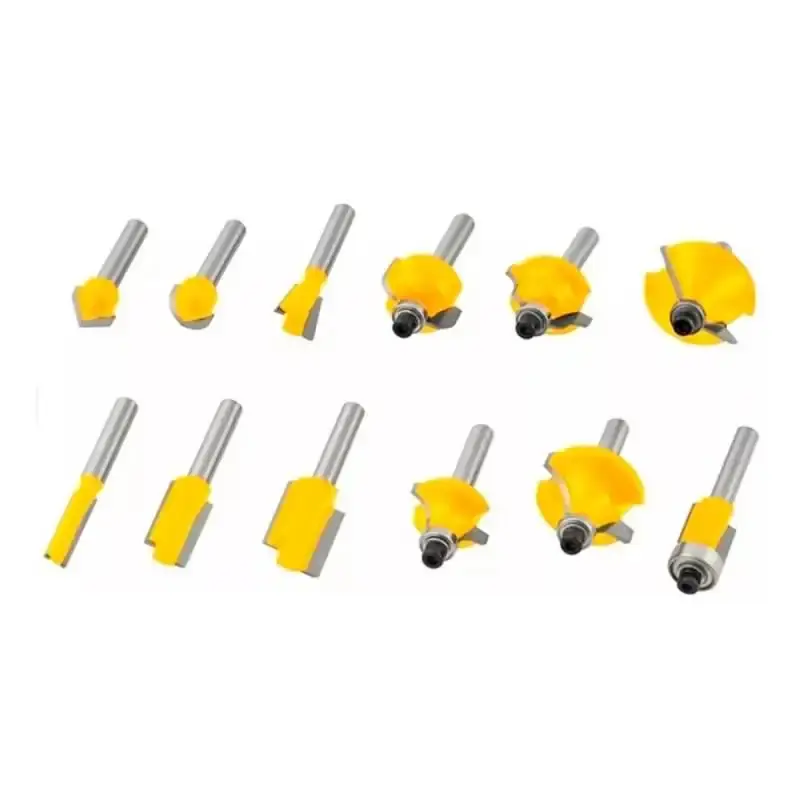 Jogo de fresas para tupia metal duro para madeira haste 6 MM kit com 12 peças 9ZP Eda — fotografia 2