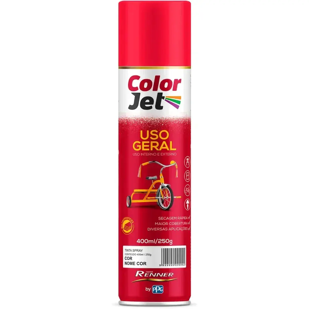 Tinta spray uso geral vermelho color jet Renner — fotografia 2