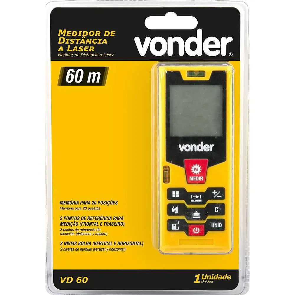Medidor de Distância a laser 60M VD60 VONDER — fotografia 6