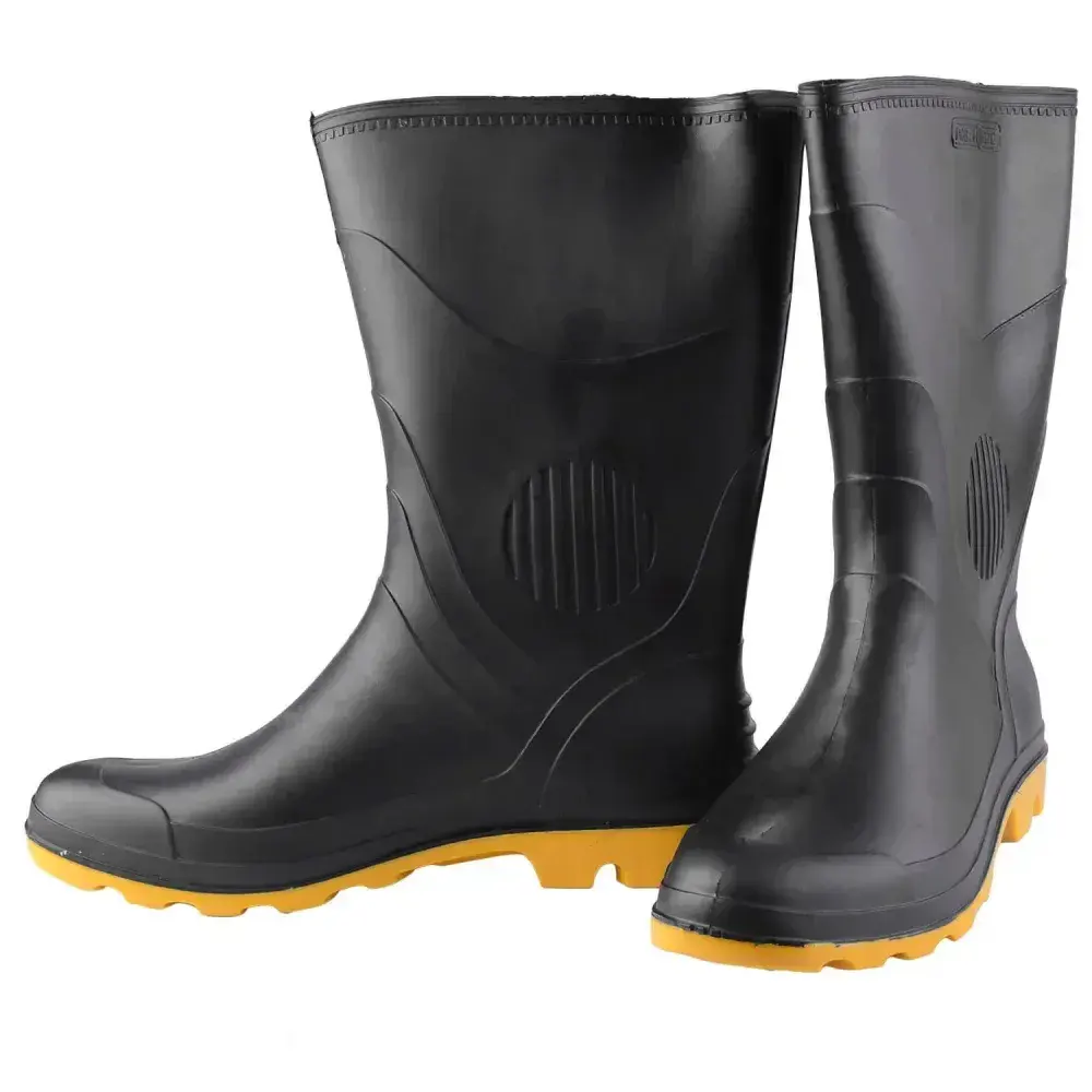 Bota de pvc preta com amarela Nº40 340 pega forte Grendene — fotografia 4