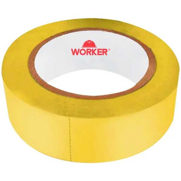 Fita isolante antichama amarelo 19MMX10M Worker — fotografia 3