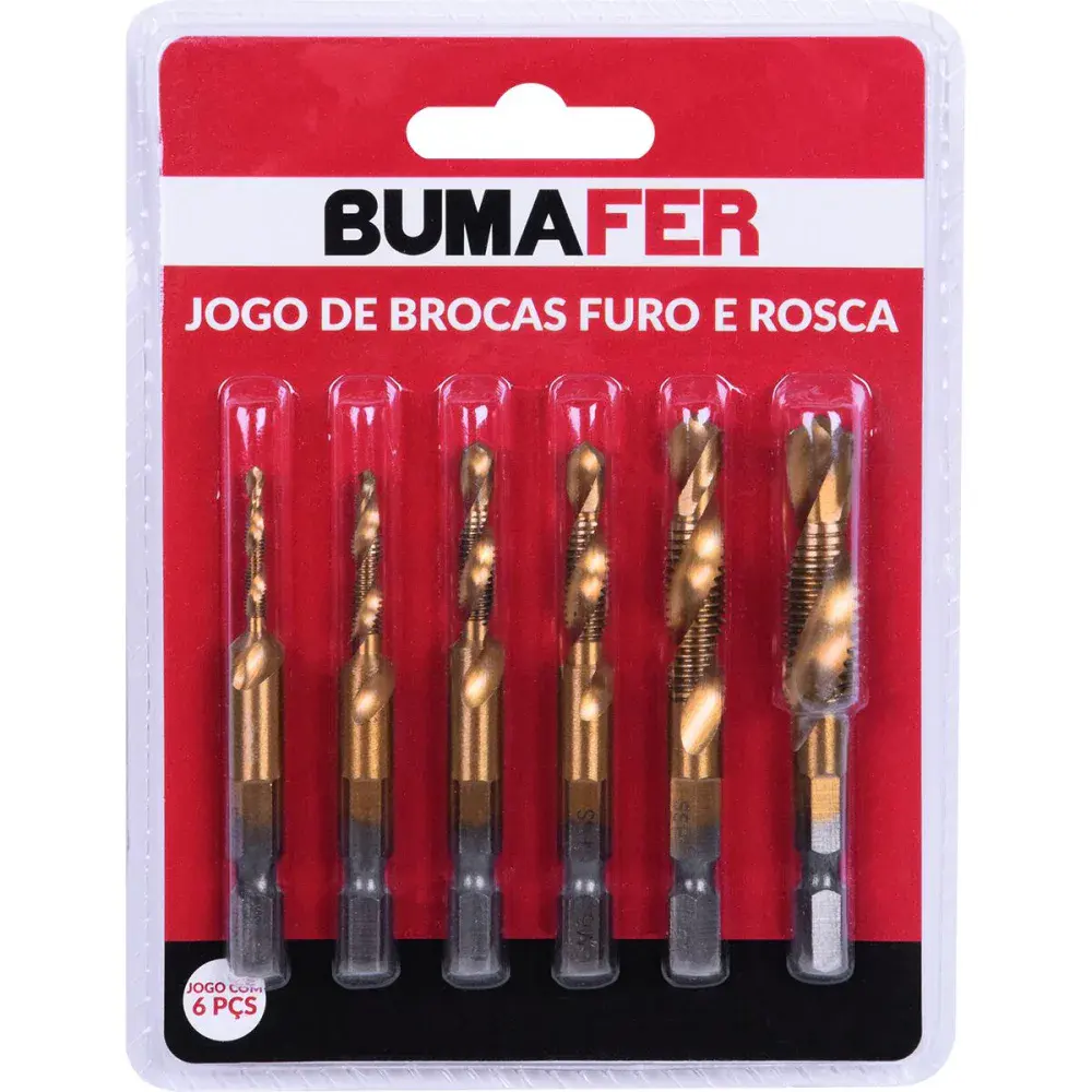 Jogo de brocas furo e rosca 0,5-1,5MM com 6 peç Bumafer — fotografia 2