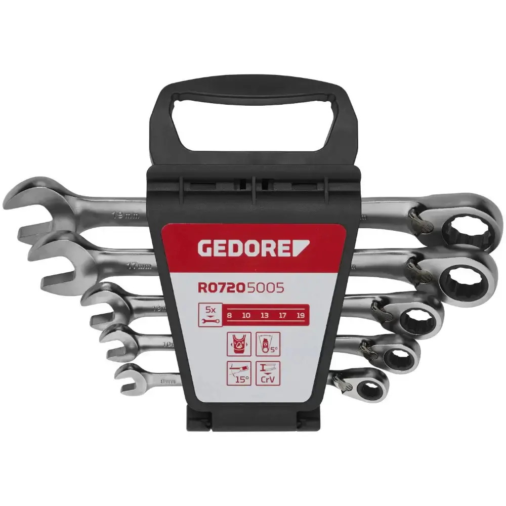 Jogo chaves combinada catraca revers 8 a 19MM C/5 pçs Gedore RED — fotografia de referência
