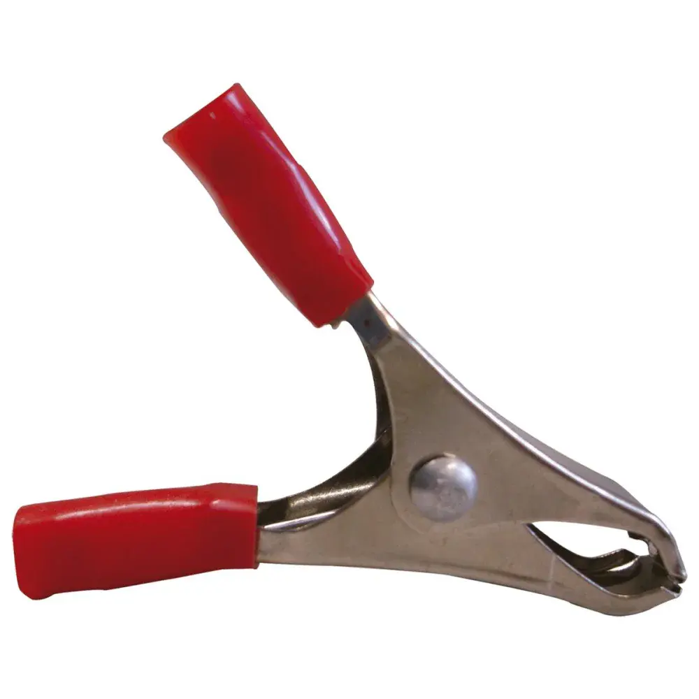 Garra clip jacaré médio 10A vermelho 10 peç Interneed