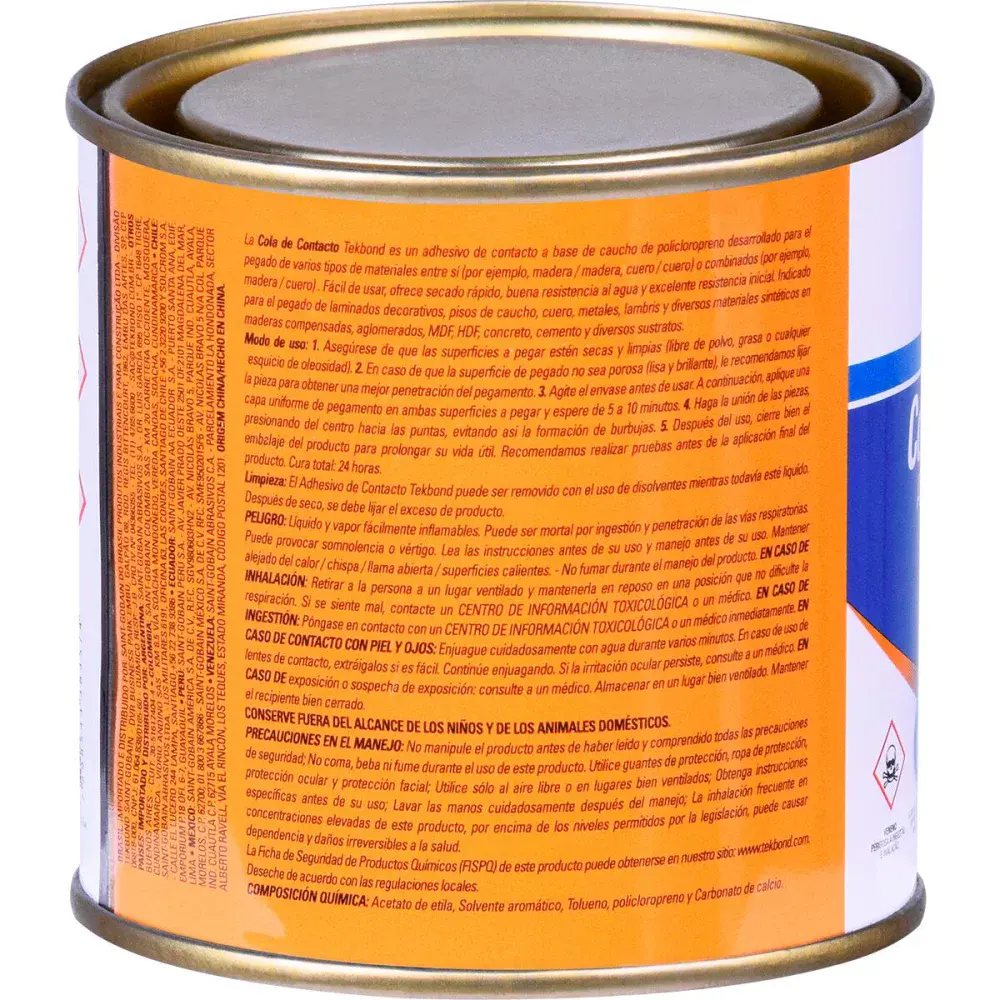 Cola de contato lata 200GR Tekbond — fotografia 3