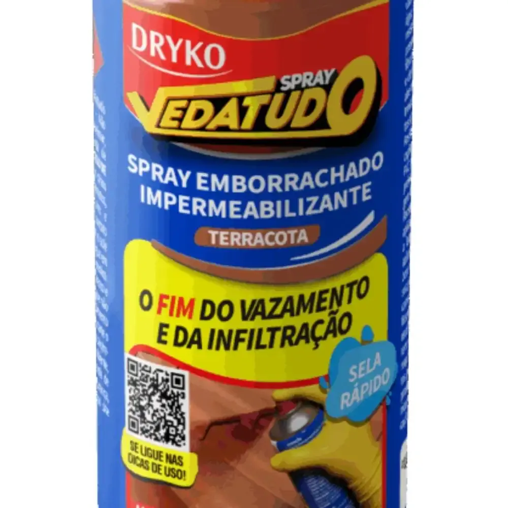Spray emborrachado impermeabilizante 400 ML cor terracota Dryko — fotografia 2