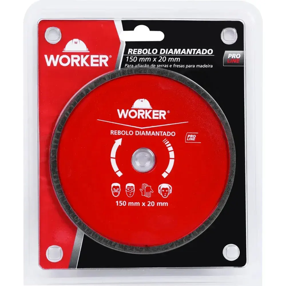 Rebolo diamantado para afiação de serras 150X20MM Worker — fotografia 8