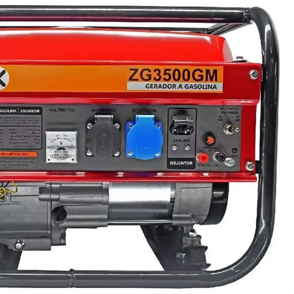 Gerador de energia à gasolina 3,5 KVA 4T bivolt Zmax + parafusadeira 12V maleta e kit — fotografia 4