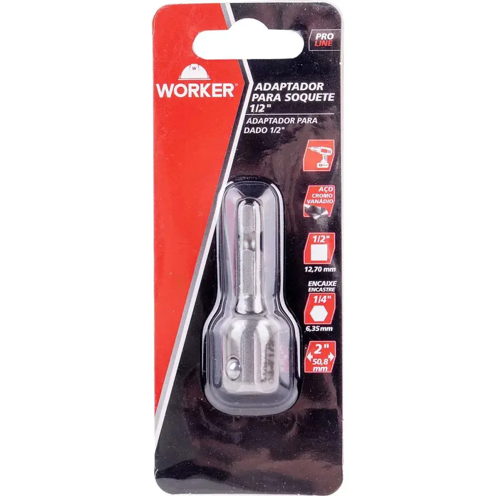 Adaptador para soquete encaixe 1/2 sextavado 2”- 50,8MM Worker — fotografia 4