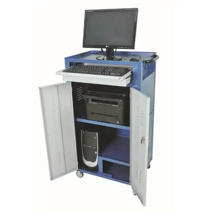 Rack para computador fechado com 2 gavetas R-4 azul Fercar — fotografia 3