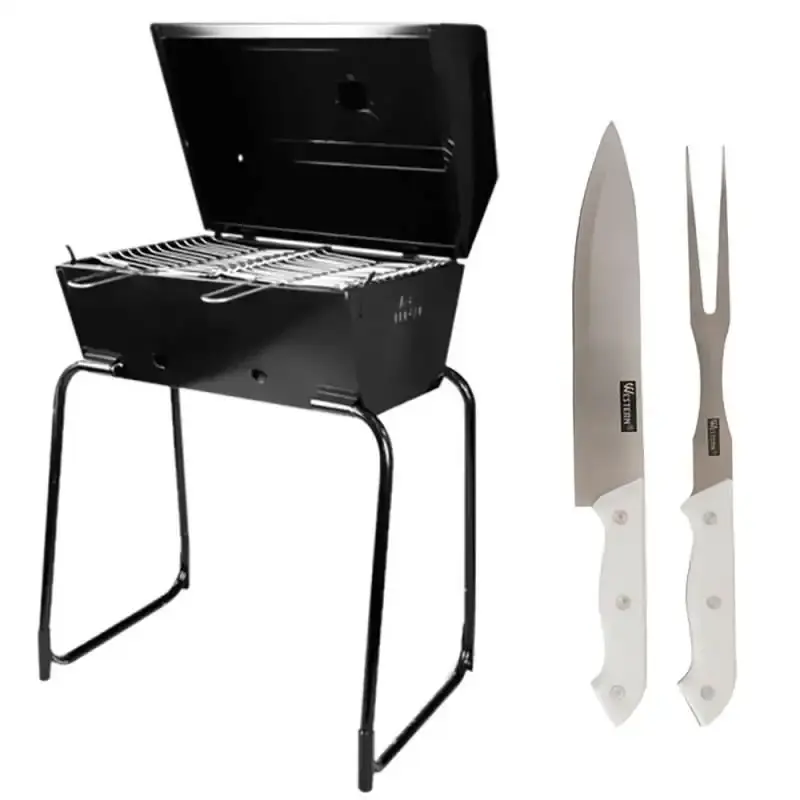 Churrasqueira desmontável à bafo CHU04 Fercar + kit churrasco