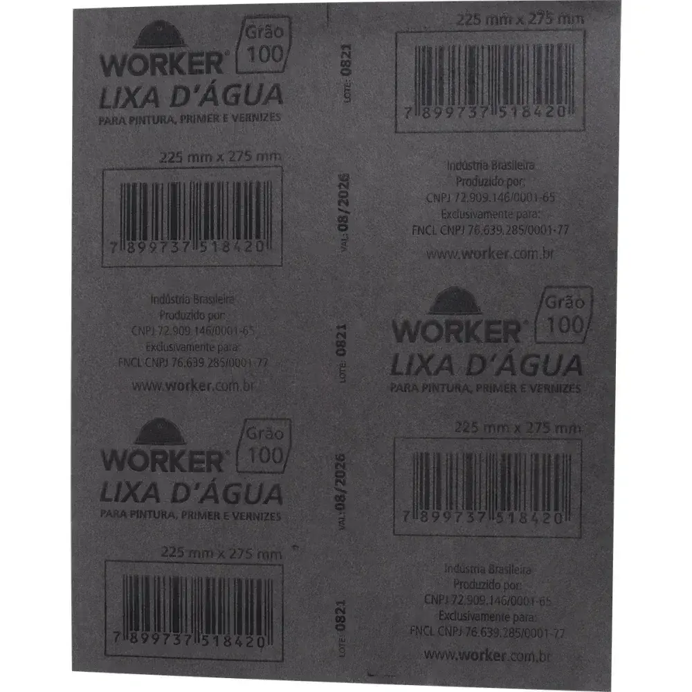 Lixa dágua grão 100 225MM x 275MM Worker — fotografia 8