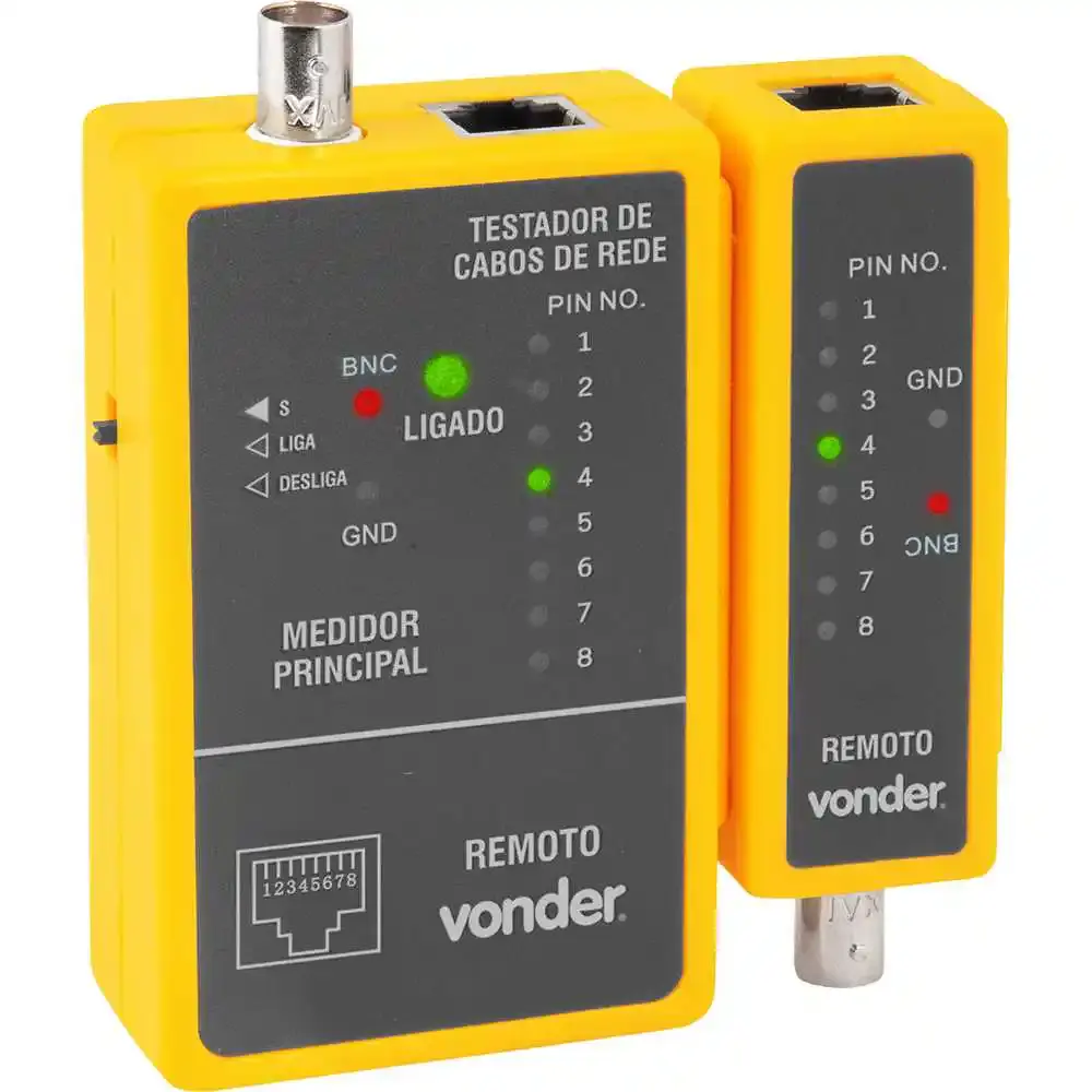Testador de cabos de rede RJ45 e cabos coaxiais Vonder — fotografia 4