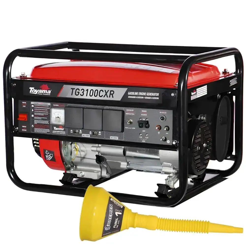 Gerador de energia gasolina 4T 3,2KVA bivolt Toyama com funil amarelo 135MM bremen — fotografia de referência