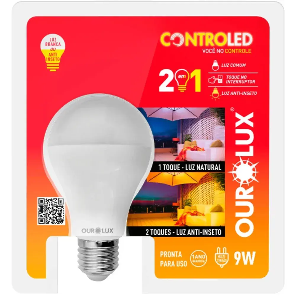 Lâmpada inteligente controled 2 em 1 anti-inseto 6500K 9W Ourolux — fotografia 2
