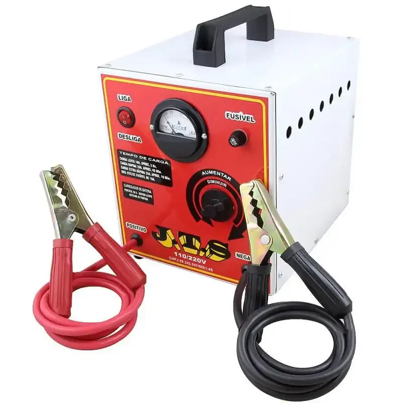 Carregador de bateria portátil 50A STJ004 com auxiliar de partida e seletor j.t.s