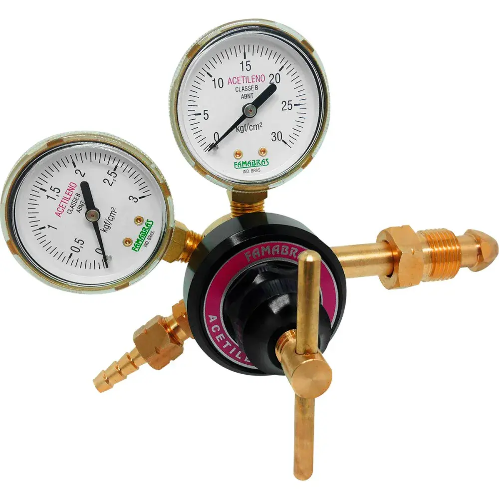 Regulador de pressão acetileno RI-3P 25KFG Famabras