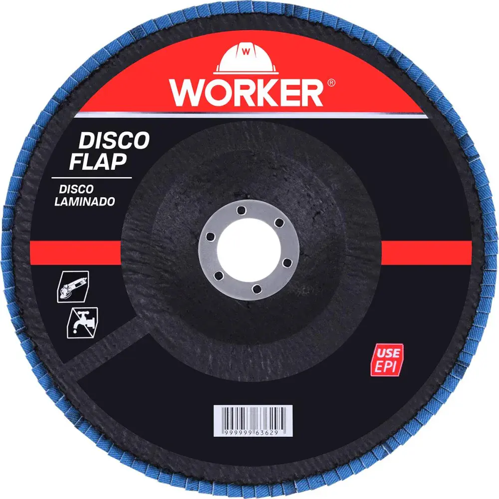 Disco flap inox 4.1/2” grão 80 reto 27 Worker