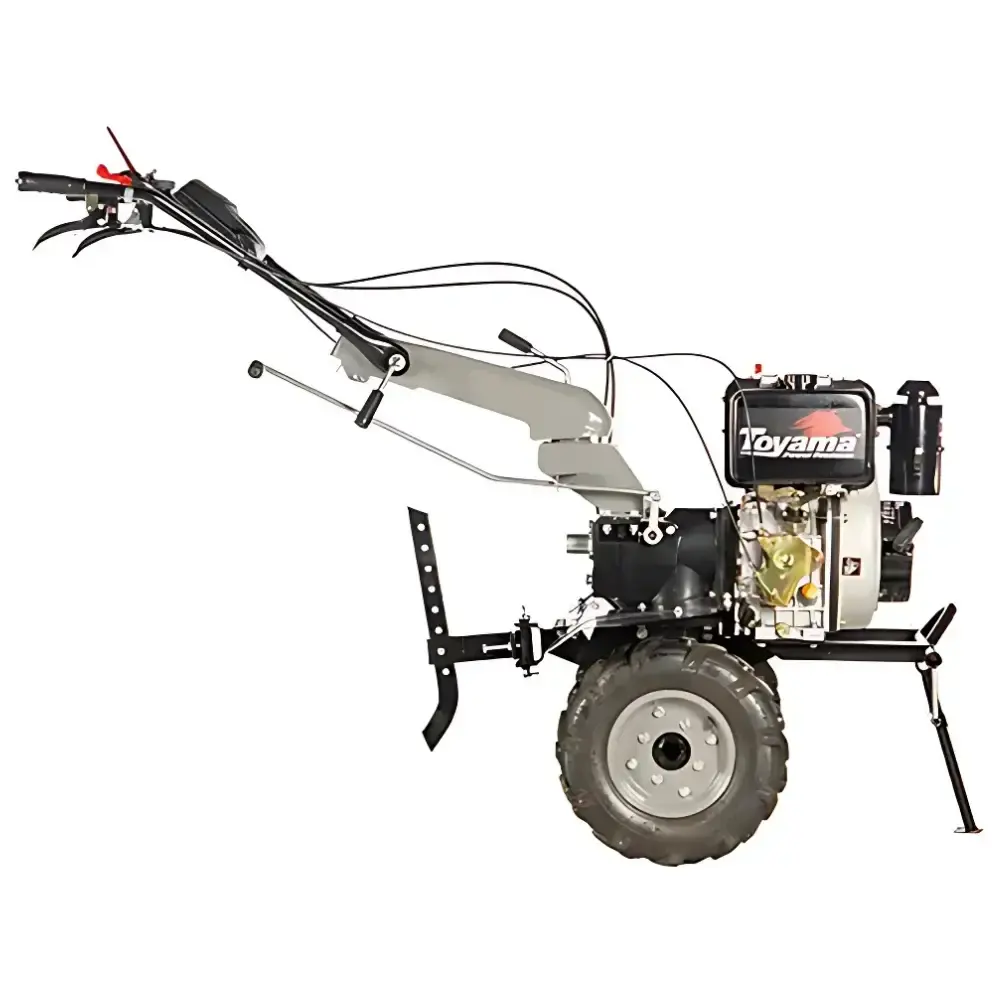 Motocultivador diesel 11 HP 4T 418 CC rodas e enxadas TDT135R8-XP 704-011 Toyama — fotografia 4