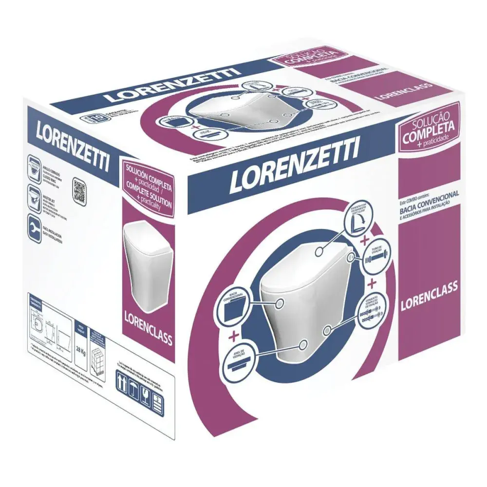 Kit bacia convencional class branco completo lorenzetti Lorenzetti Duchas — fotografia 7