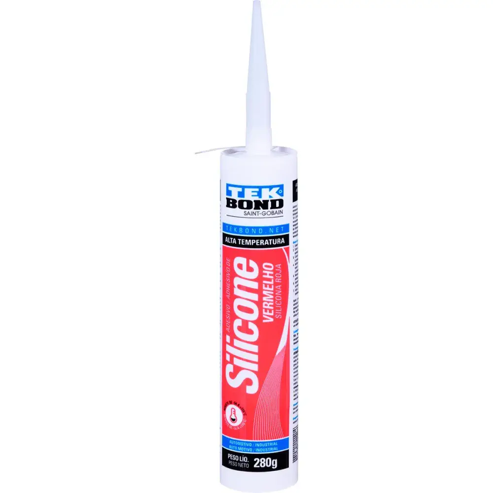Silicone acético alta temperatura vermelho 280G Tekbond