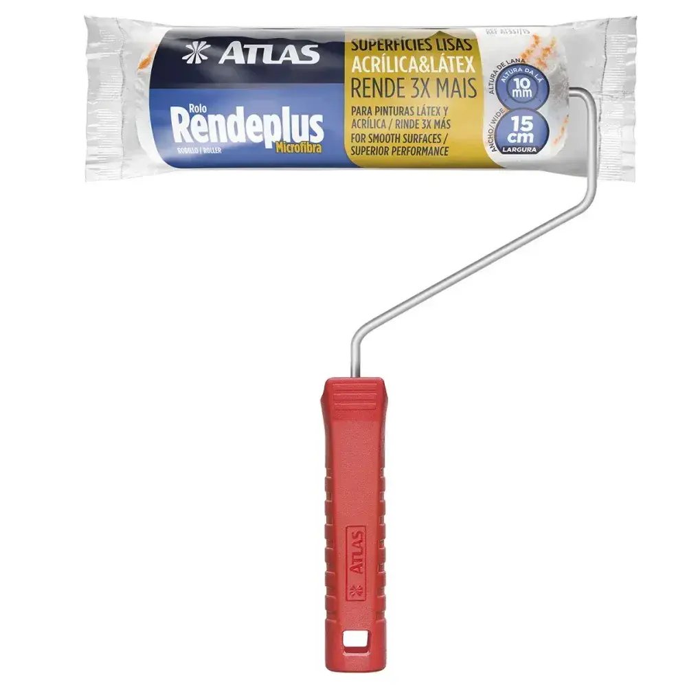 Rolo de pintura ante respingo econômico 15CM 10MM Atlas — fotografia 3