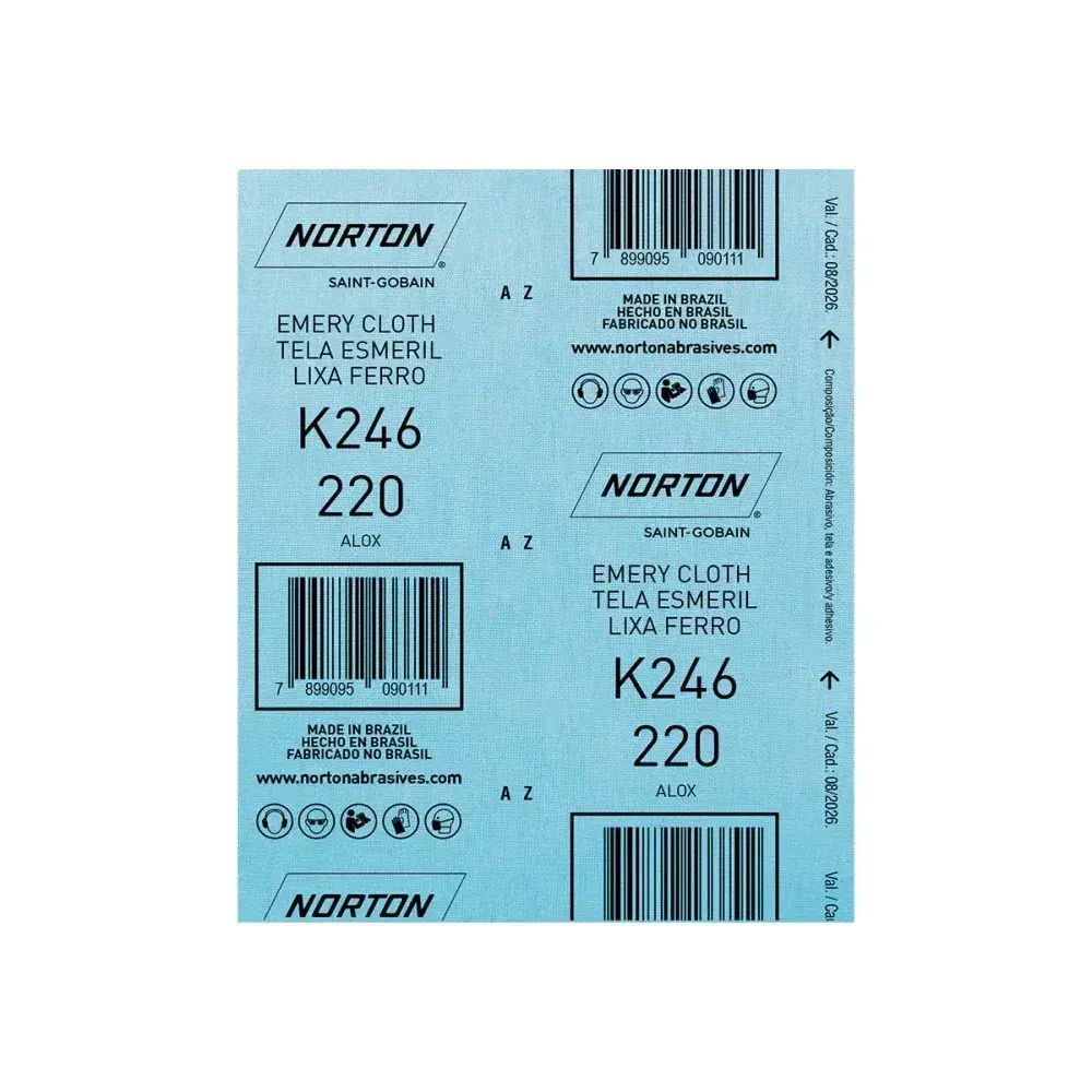 Folha de lixa de ferro K246 G220 225X275MM Norton — fotografia 5