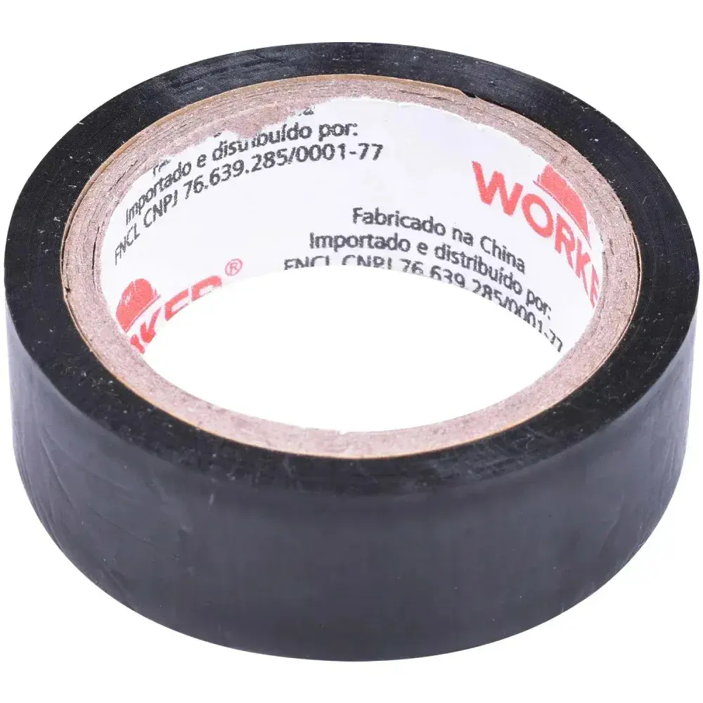 Fita isolante de pvc antichamas 0,13MM 19MMX10M Worker — fotografia 4