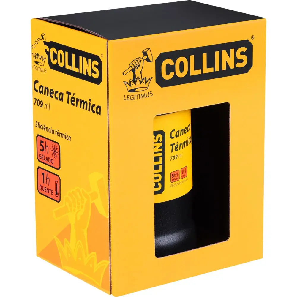 Caneca térmica aço 709ML preto Collins — fotografia 5