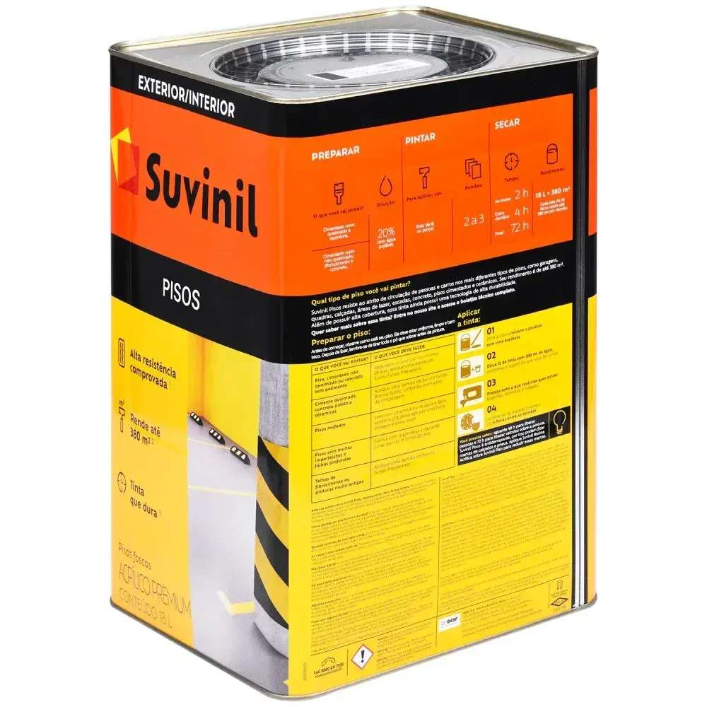 Tinta piso preto fosco 18L Suvinil — fotografia 7