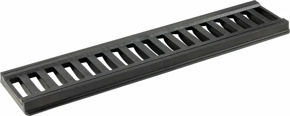 Grelha plástica 10X50 cm com porta grelha 3 toneladas cinza Liege — fotografia 5