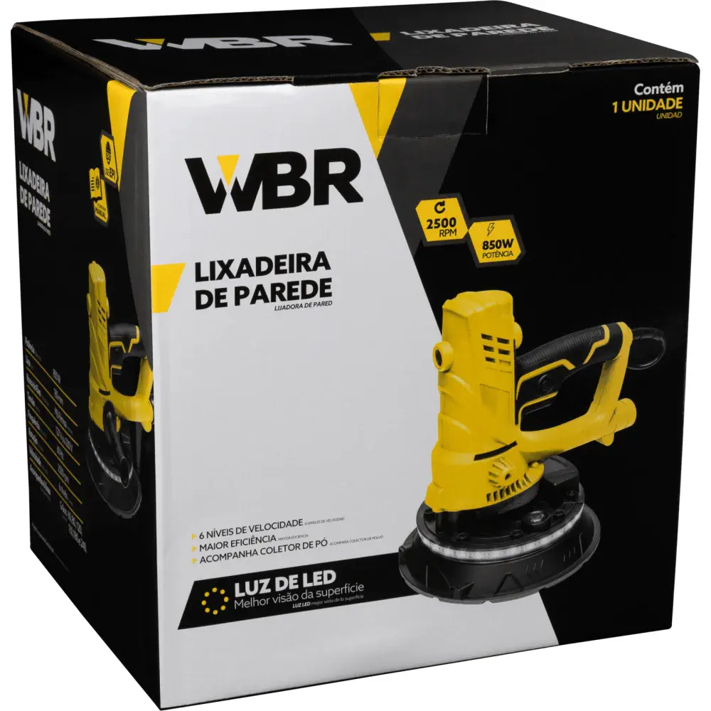 Lixadeira de parede com foco led 850W 2500RPM WBR — fotografia 11