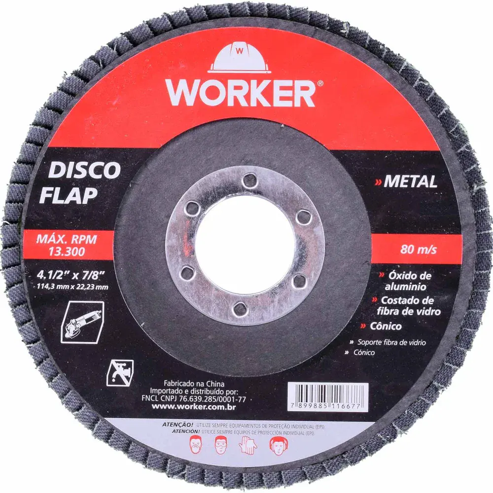 Disco flap curvo para metal 4.1/2 G40 Worker