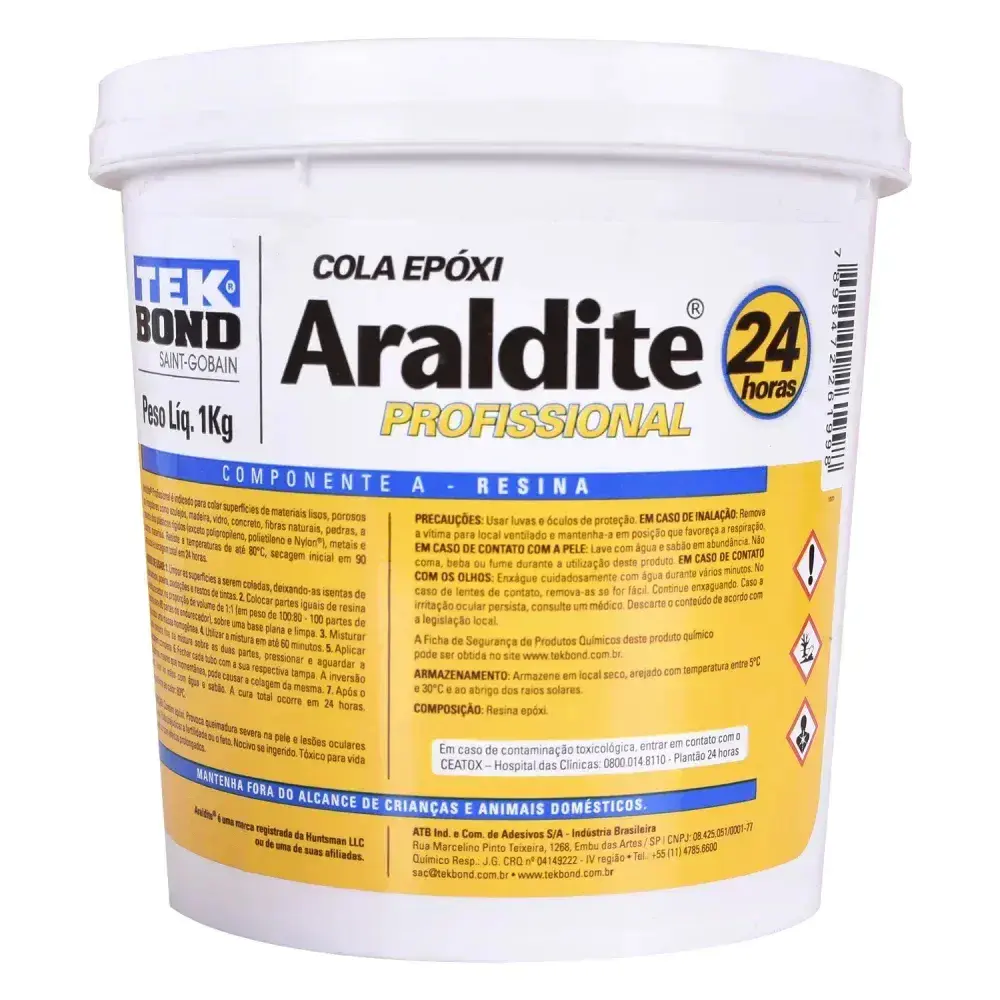 Cola epóxi Araldite profissional 1,8KG tekbond — fotografia 9