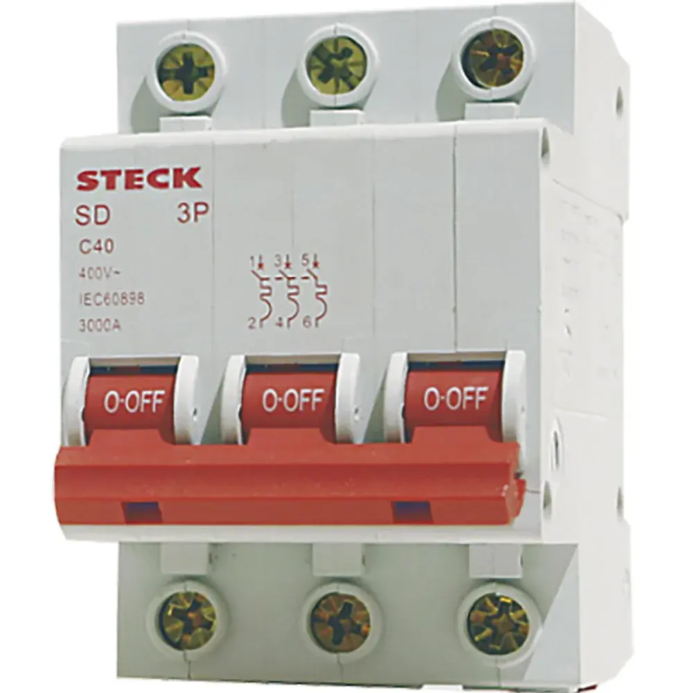 Disjuntor tripolar Steck din curva c 10A 3KA