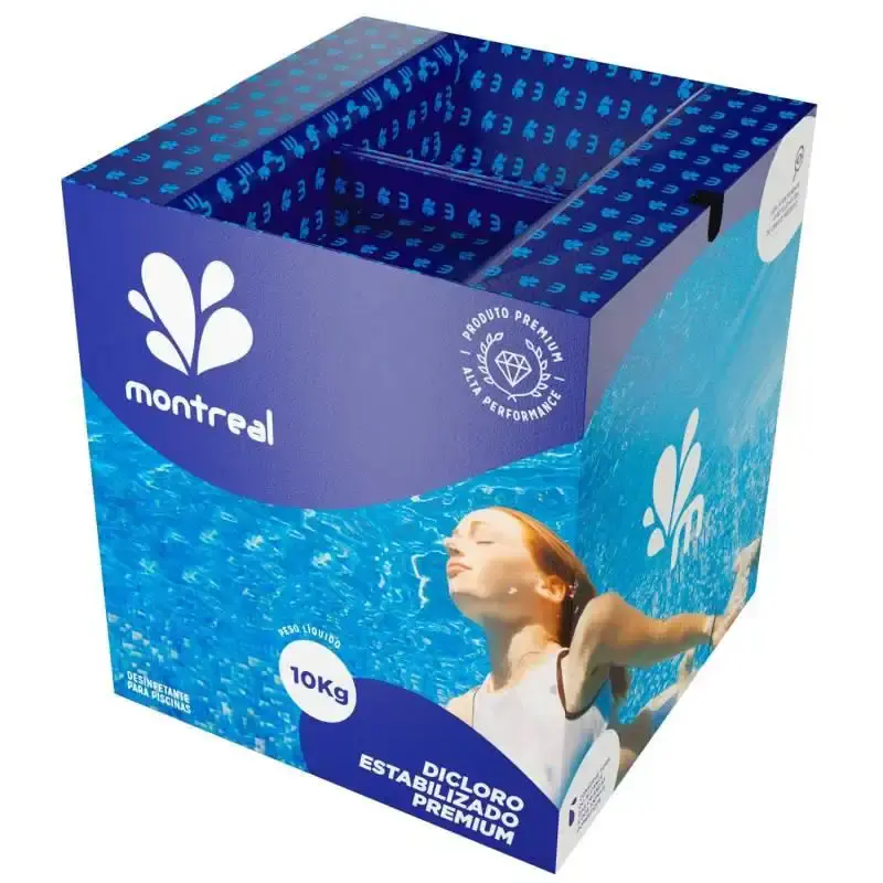 Cloro Granulado Dicloro Estabilizado Premium p/ Piscinas e Hidrotanques 10 KG com 2 Unidades MONTREA Montreal — fotografia 3