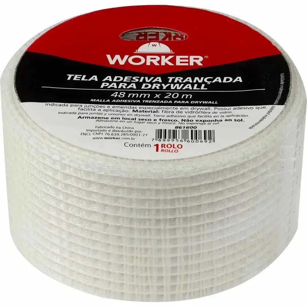 Tela adesiva para drywall trançada 48MMX20M Worker — fotografia 7