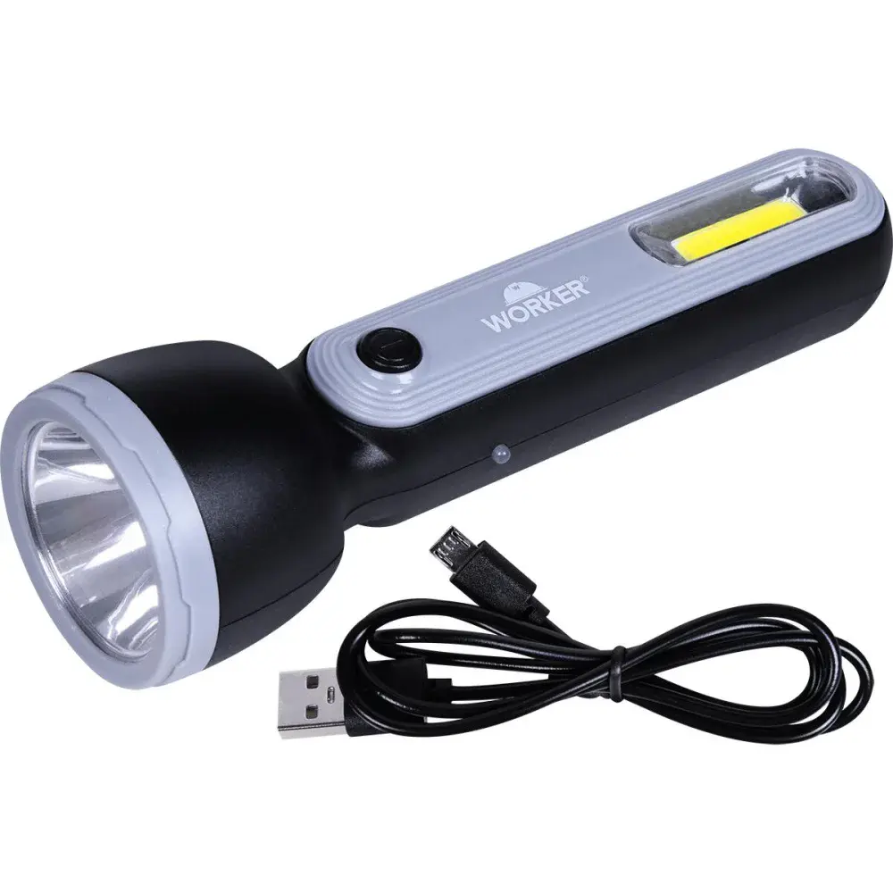 Lanterna recarregável 2 leds 180LM 2W 3,7V Worker