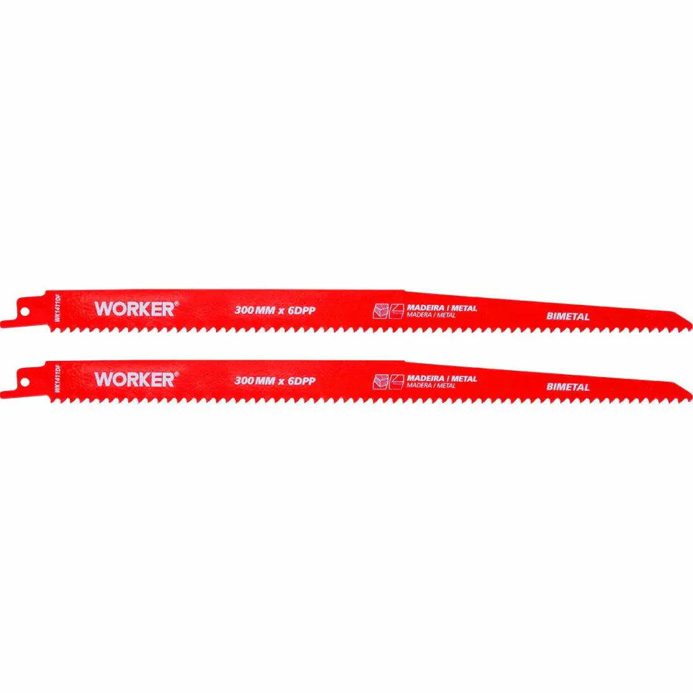 Lâmina para serra sabre bimetálica 1/2” 6 dentes Worker — fotografia de referência