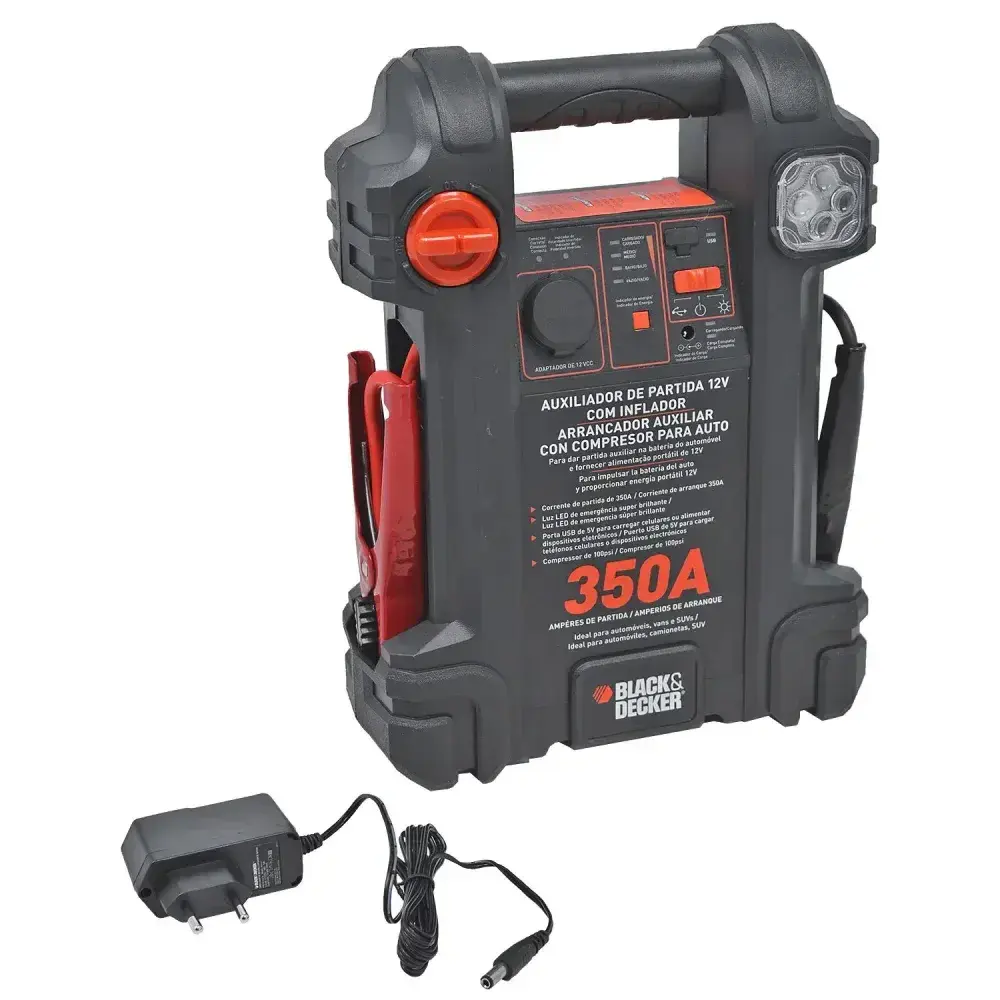 Auxiliar de partida e compressor inflador JS350CC blackdecker Black & Decker — fotografia 7
