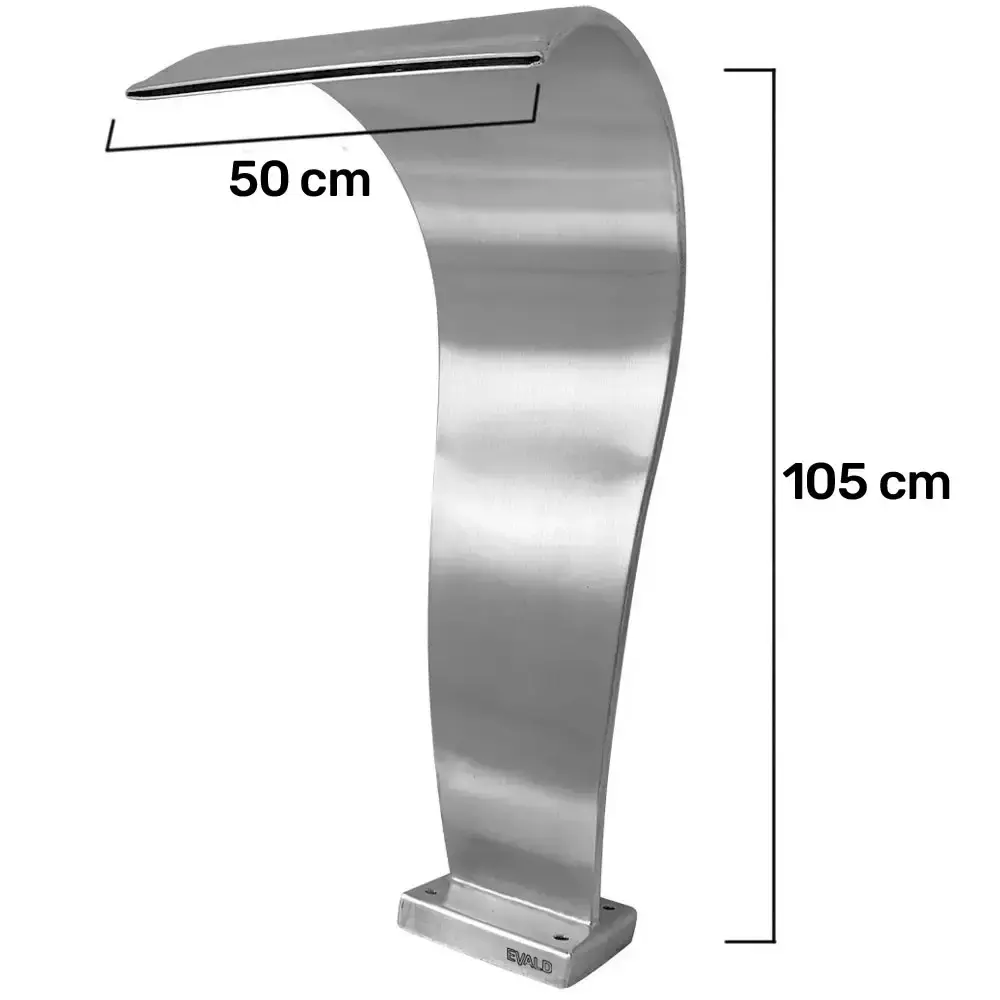 Cascata Piscinas 105 x 50 CM em Aço Inox Legítimo Naja Grande EVALD — fotografia 2