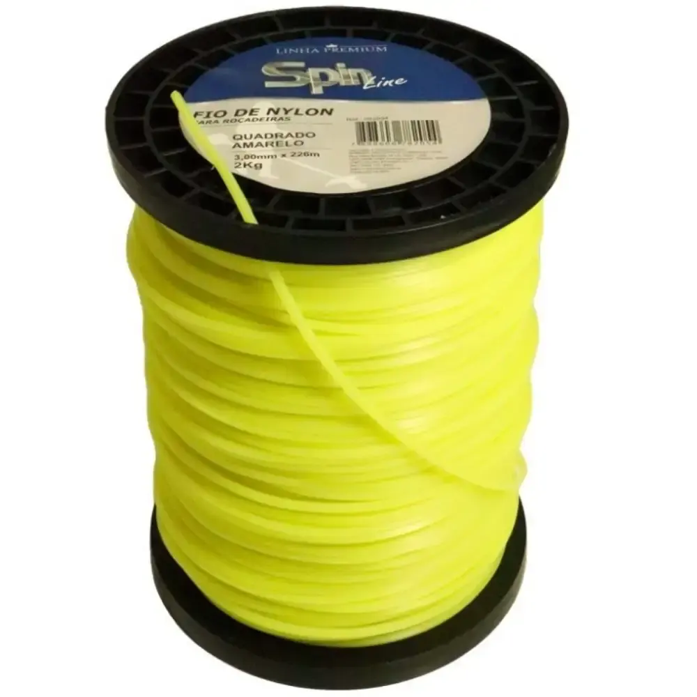 Fio de Nylon 3,0 mm Quadrado para Roçadeira Bobina 2 KG 226 Metros Amarelo VULCAN — fotografia de referência