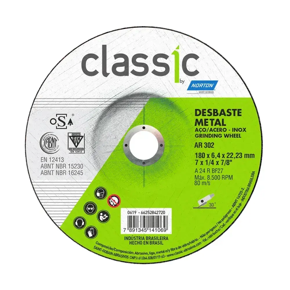 Disco de desbaste classic BDA600 180X6,4X22,23MM Norton — fotografia 2