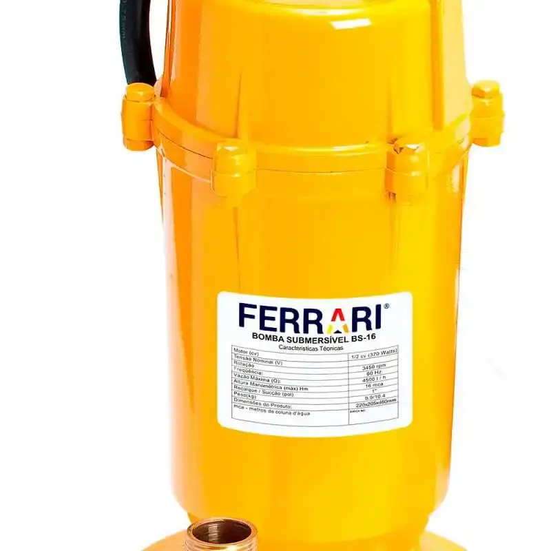 Bomba submersa para água suja 370W BS16 premium AAB1040050 Ferrari 110 V — fotografia 4