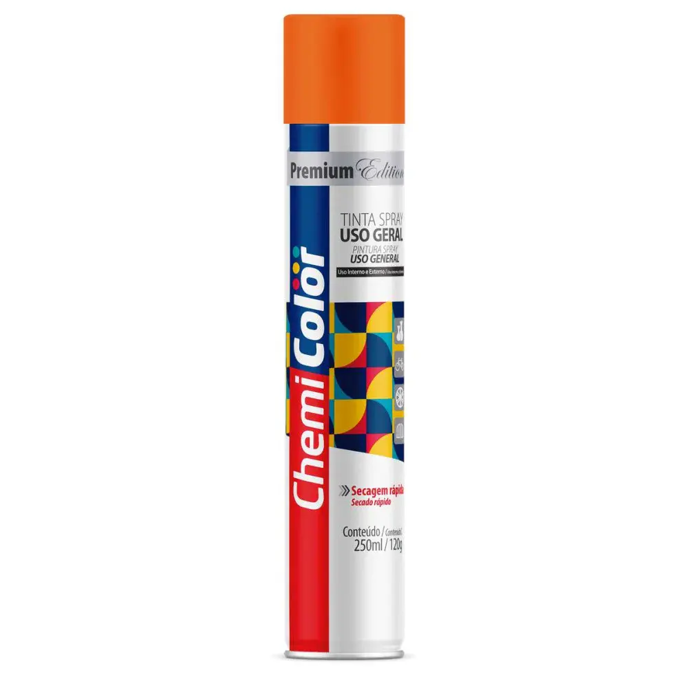 Tinta spray uso geral 250ML/120G laranja da Chemicolor — fotografia 2