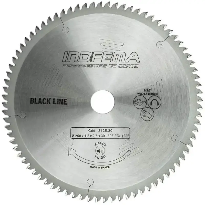 Disco de serra circular de widea HW 10 POL 250 MM 80 dentes para MDF 8125.30 Indfema