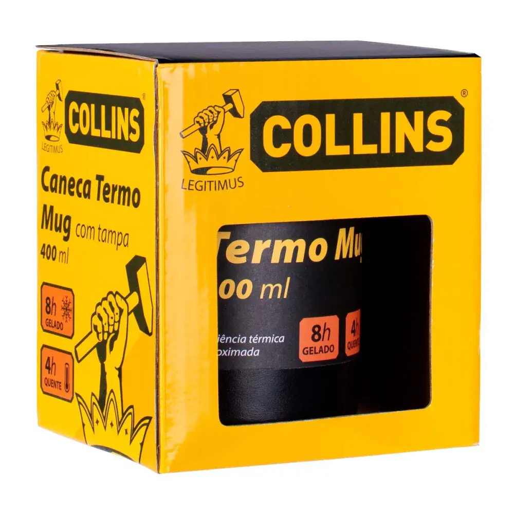Caneca termo mug 400ML com tampa Collins — fotografia 4